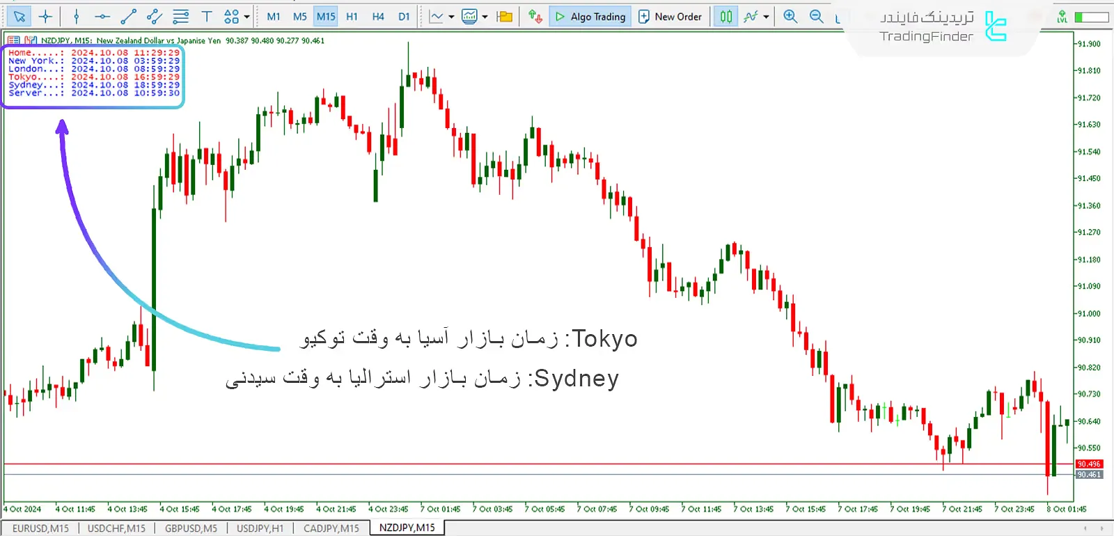 دانلود اندیکاتور منطقه زمانی (Time Zone) فارکس برای متاتریدر 5 - رایگان - [تریدینگ فایندر] 2