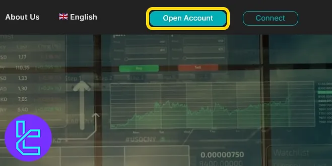Colmex Pro start trading account setup from the homepage