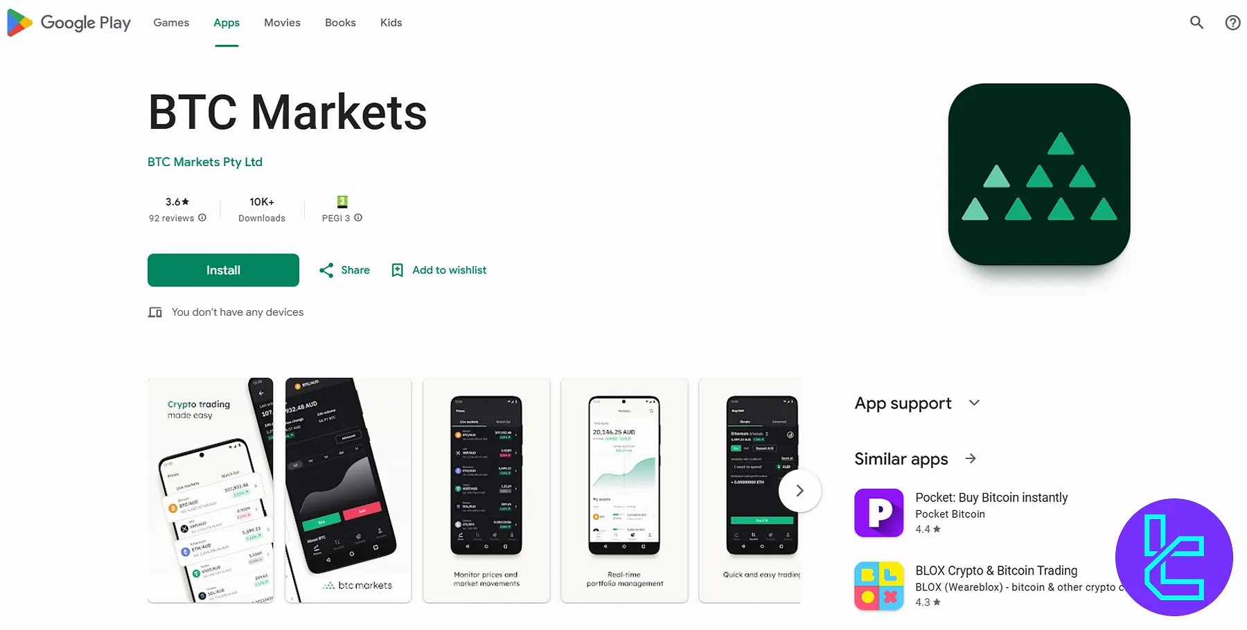 BTC Markets Application