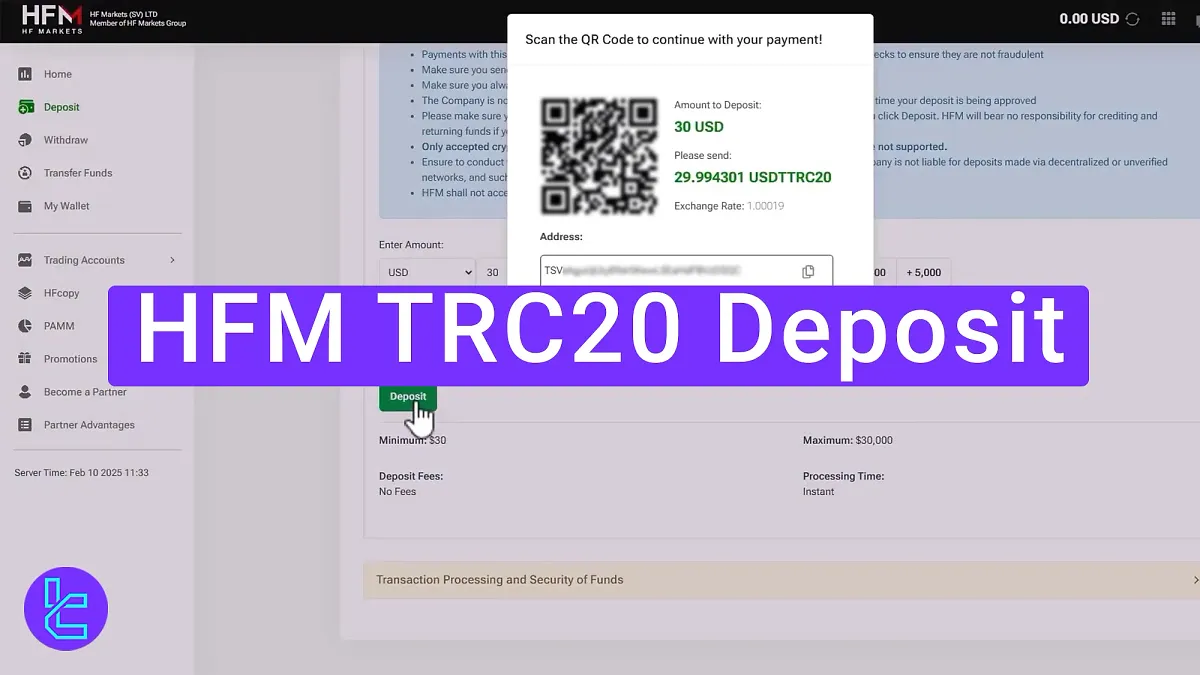 HFM TRC20 Deposit 2025 [3-Step, $30 Minimum]