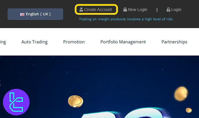 Homepage of Lirunex with highlighted "Create Account" button