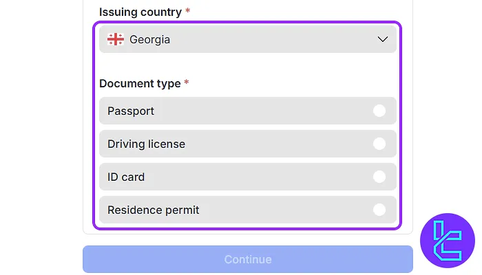 Select ID Type for OQtima validation