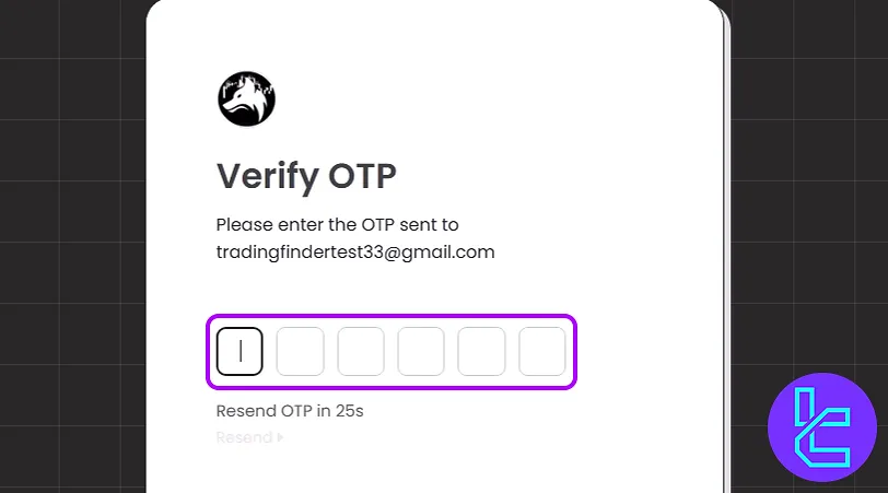 Alpha Trader sign up, paste email verification