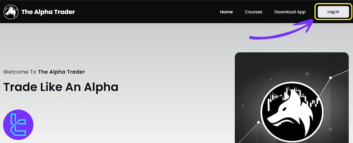Access the Alpha Trader account setup page