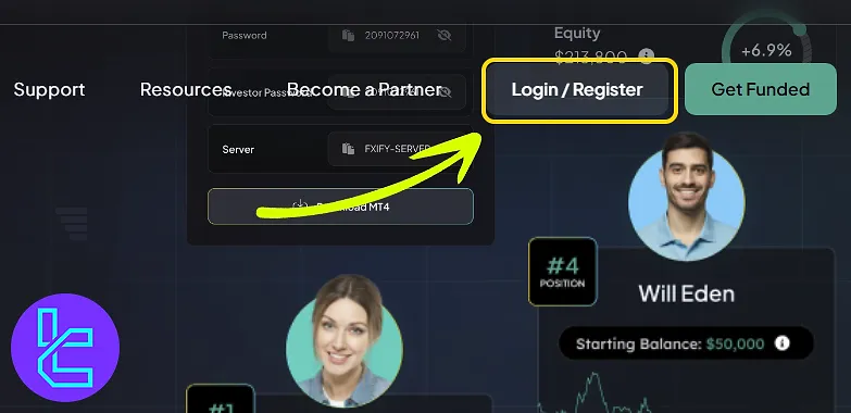 FXIFY sign-up homepage
