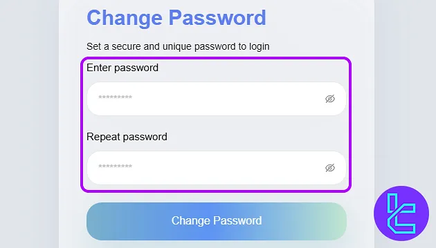TradingFunds sign-up password creation form