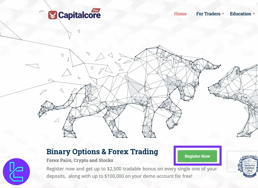 Accessing the Capitalcore Signup Page