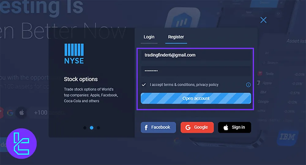 ExpertOption Signup Form