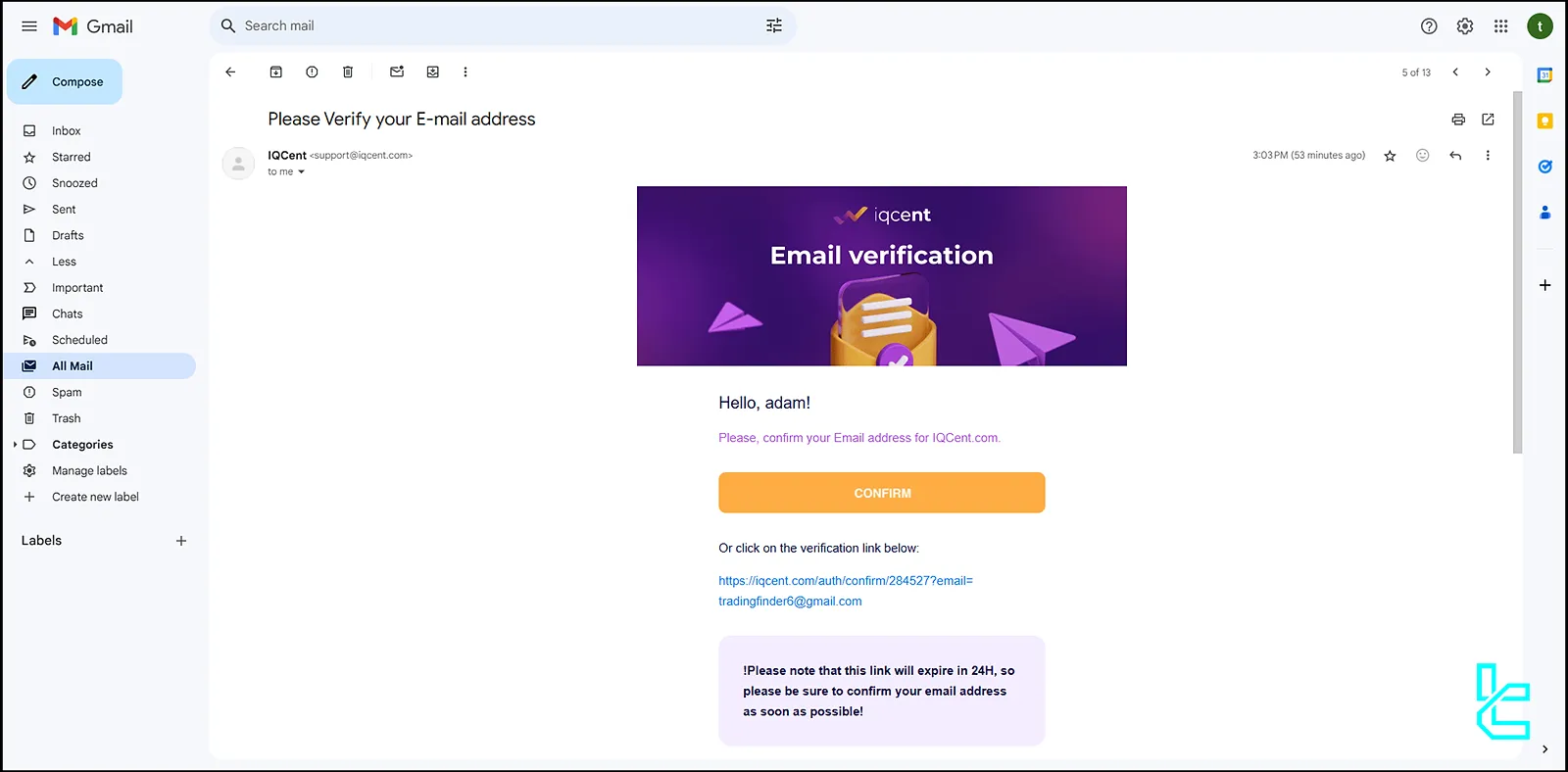 IQcent Email Verification