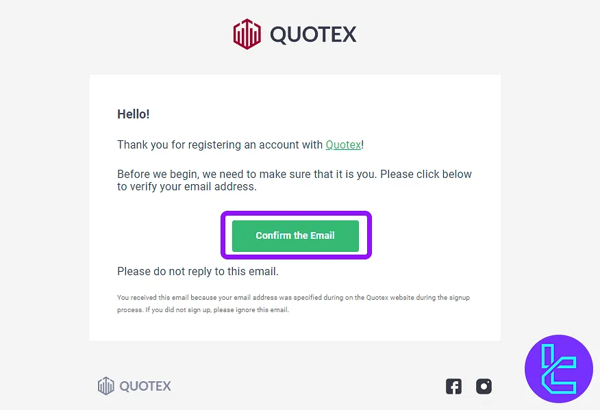 Quotex email verification