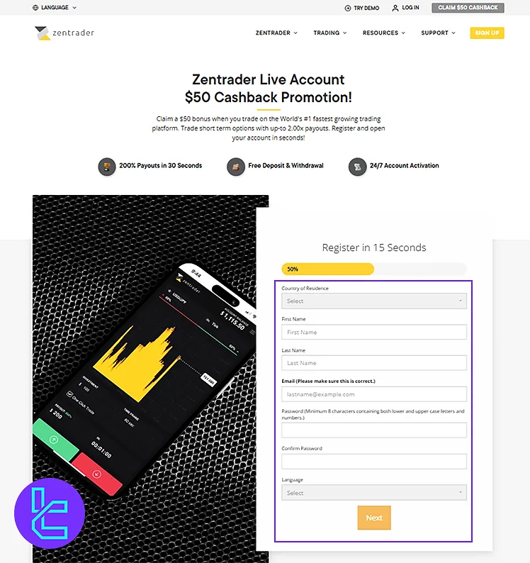 ZenTrader registration