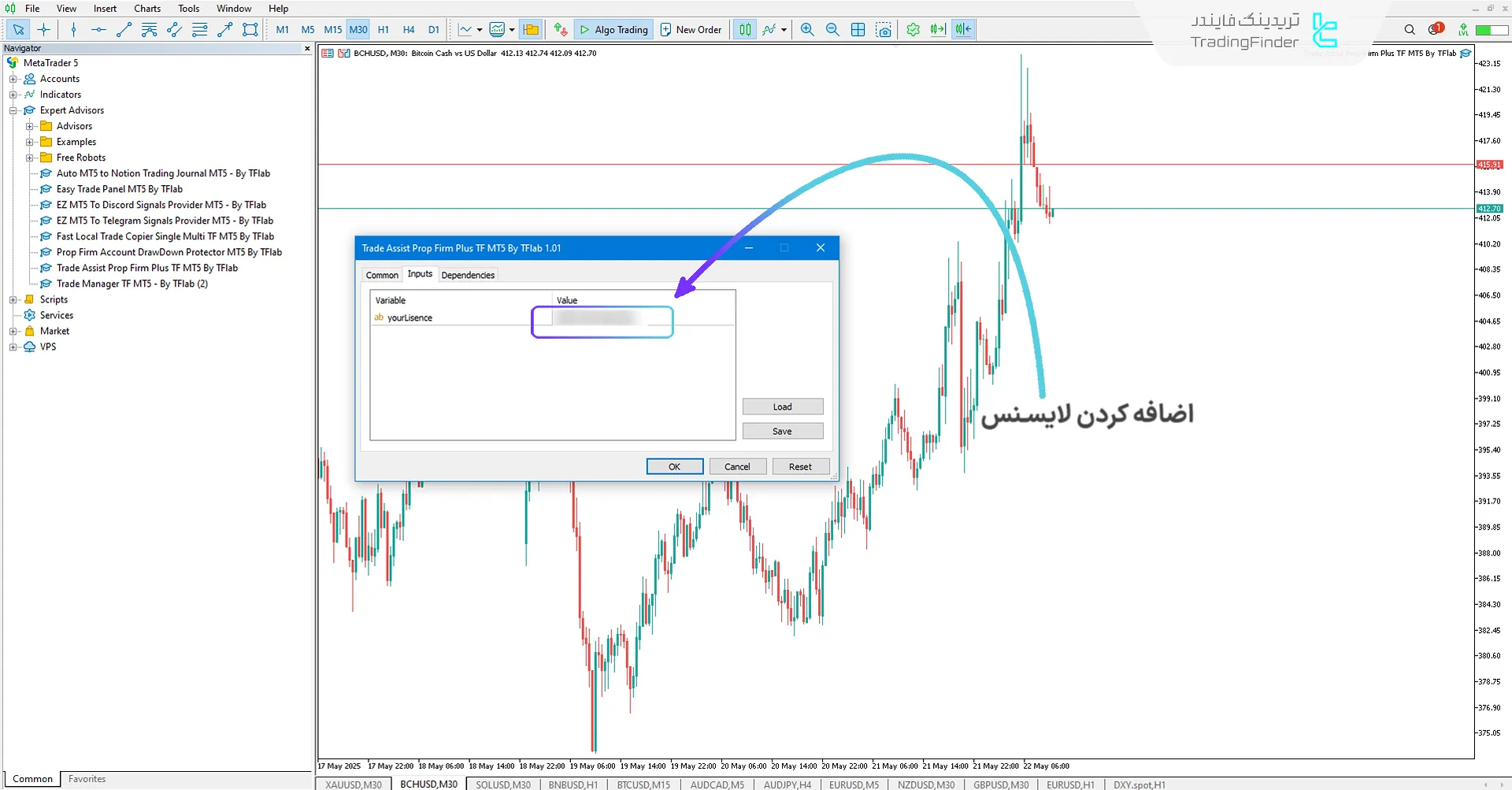 فعال سازی اکسپرت دستیار معاملات پراپ فرم پلاس TF