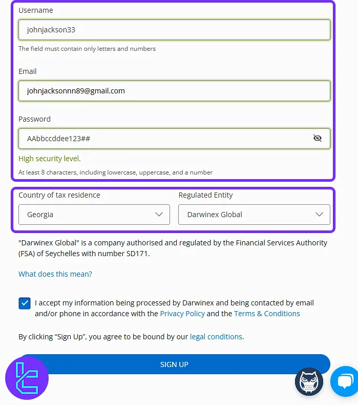 Darwinex Registration Page