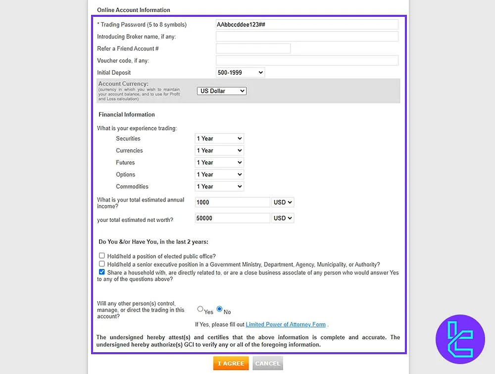 CGI Trading questionnaire