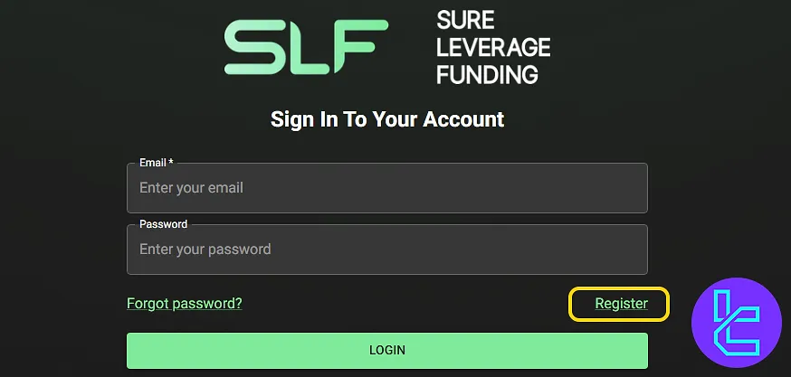 Sure Leverage Funding account setup area