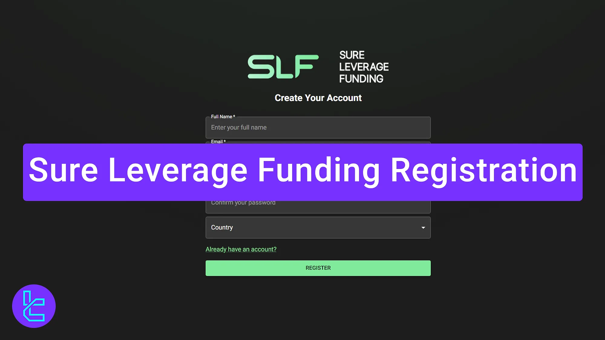 Sure Leverage Funding sign-up process