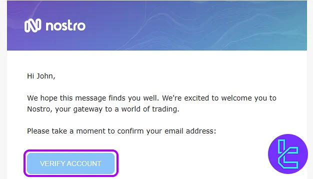 Nostro signup email verification confirmation