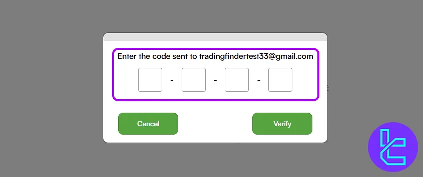 Trader2B account setup, email verification
