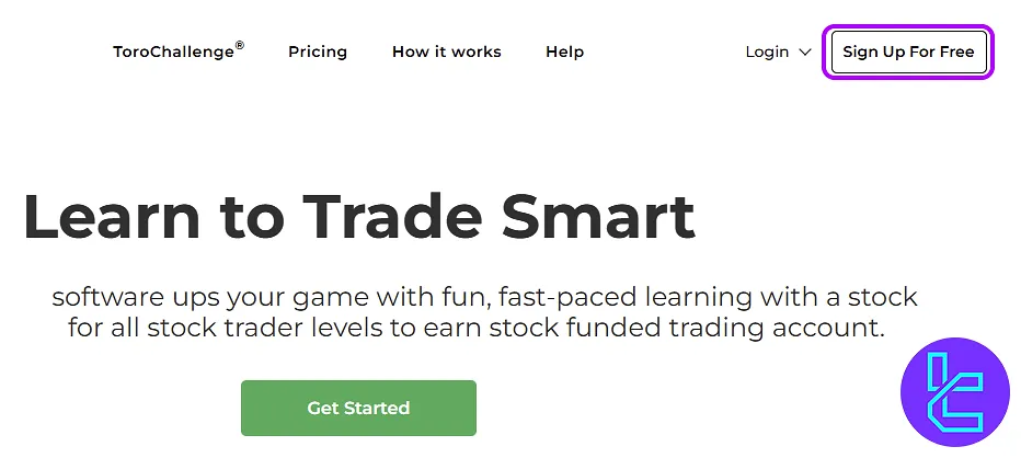 Trader2B sign-up button