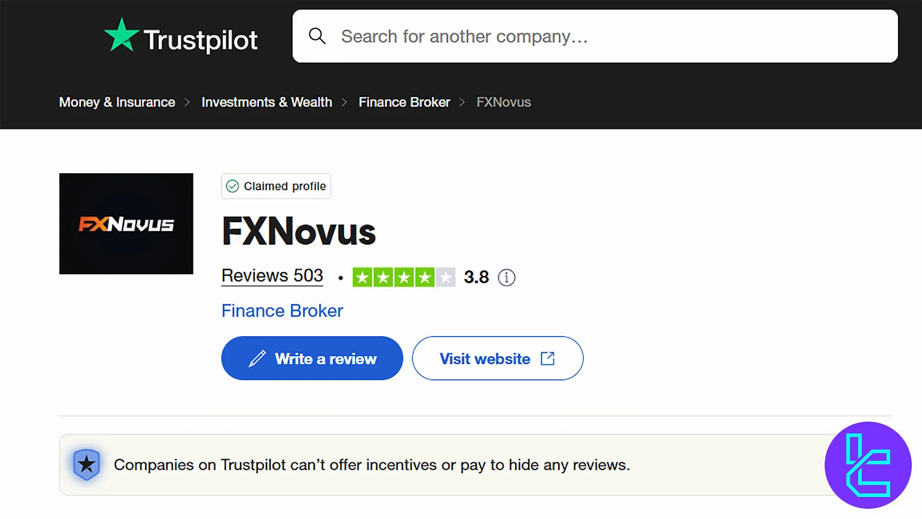 FXNovus Trustpilot
