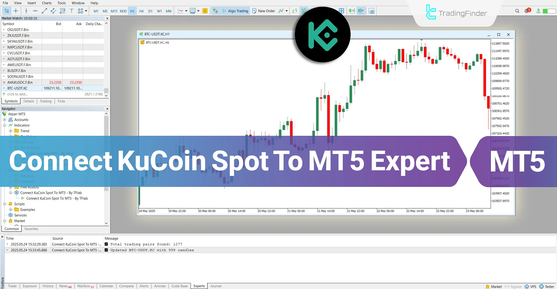 Connect KuCoin Spot Service to MT5 Download – Free – [TradingFinder]