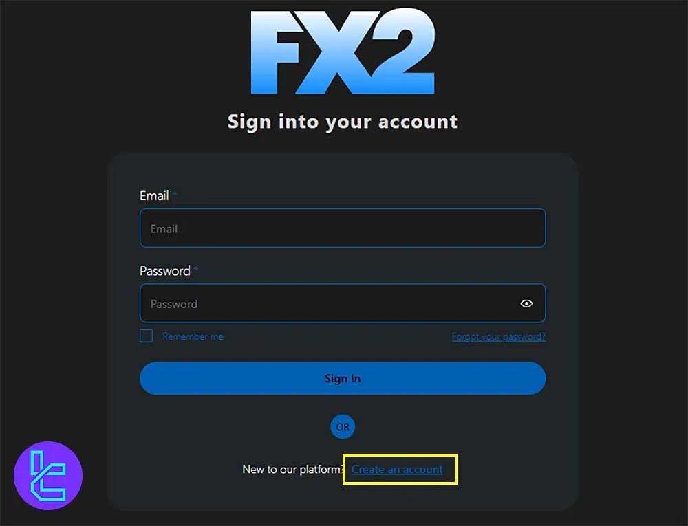 Accessing the FX2 Funding Signup Page
