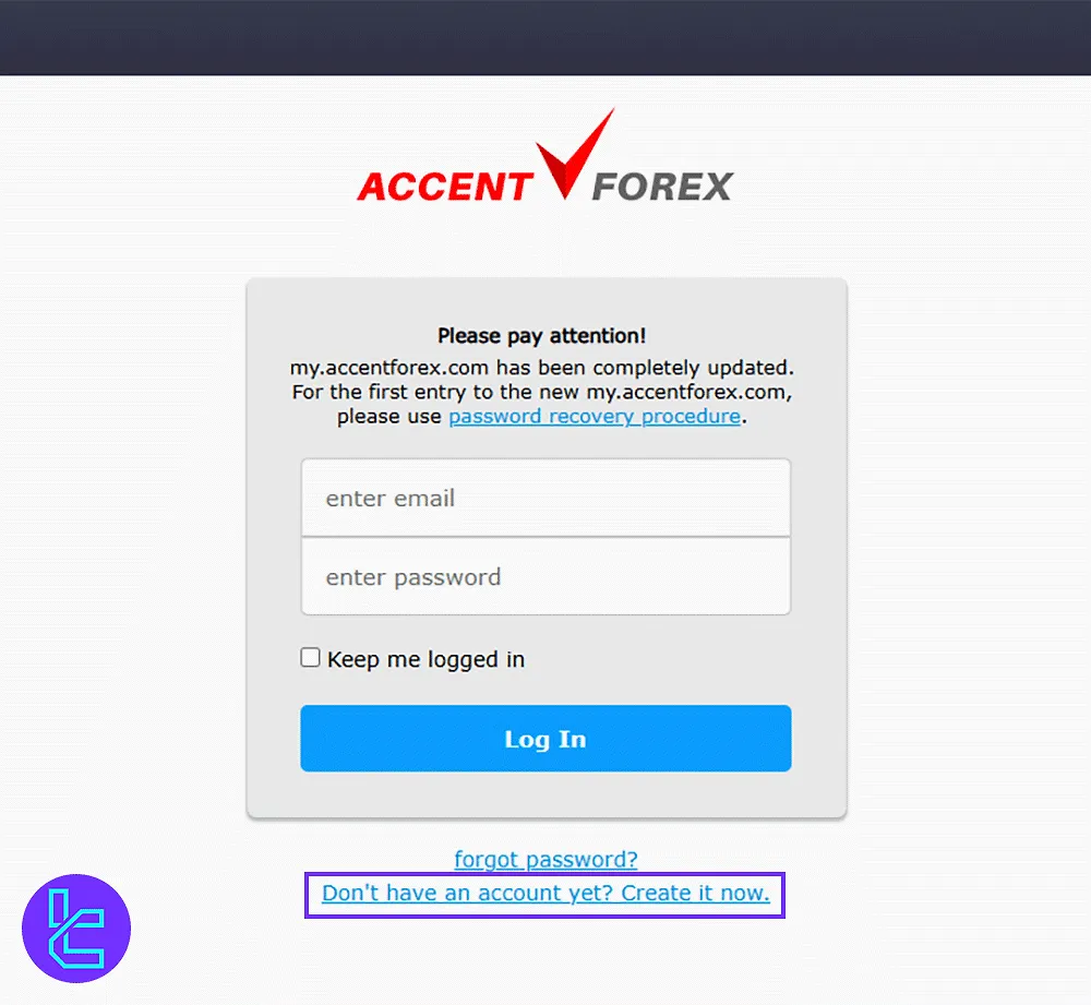 Start the Registration in AccentForex
