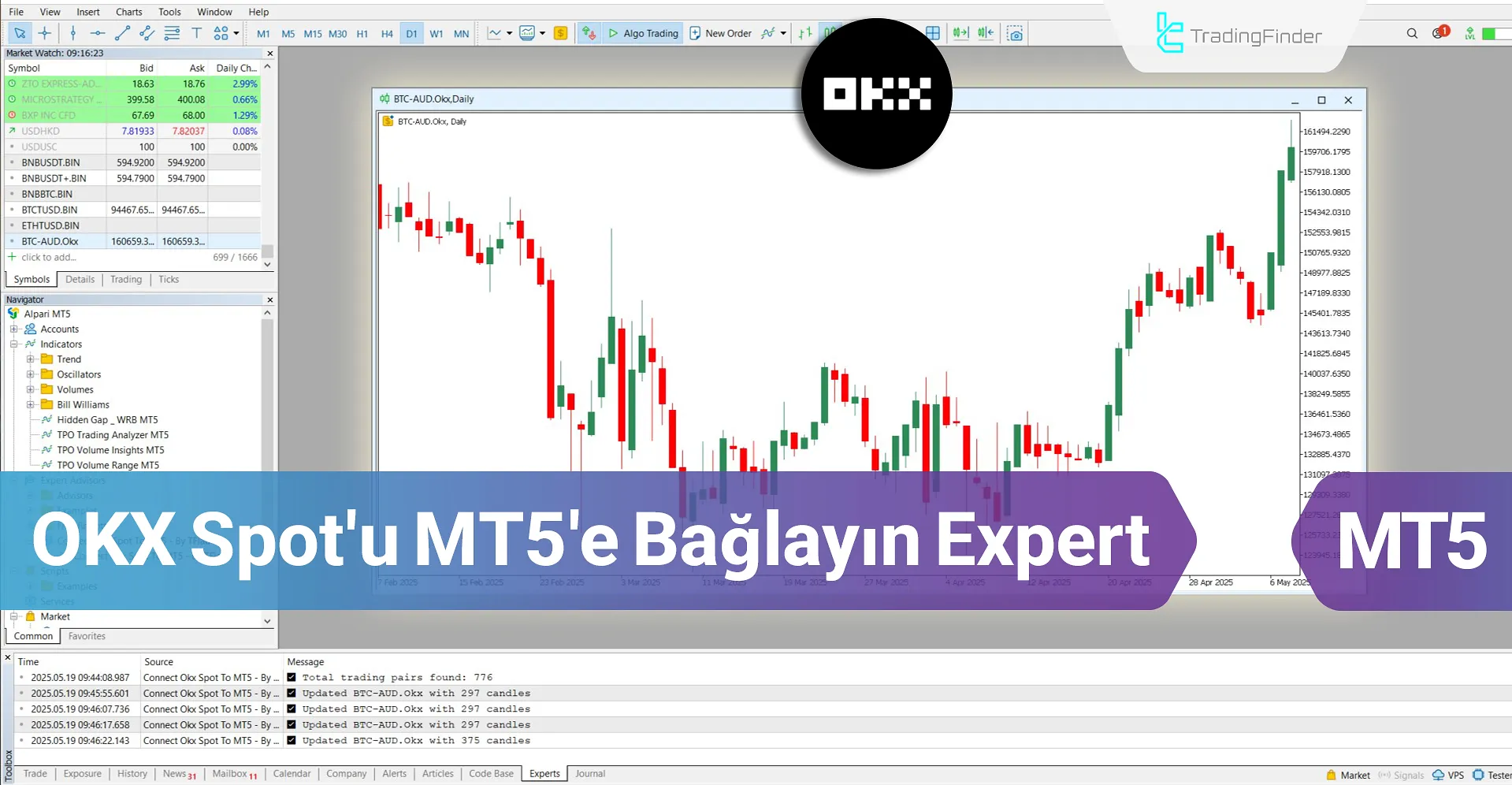 Okx Spot'u MT5'e Bağlama Servisi – Ücretsiz İndirme – [TradingFinder]