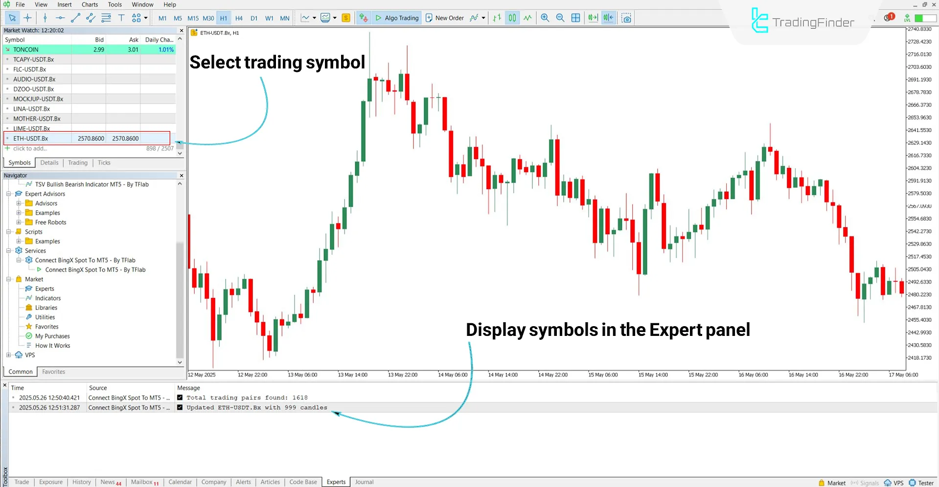 Connect BingX Spot to MT5 Service Download – Free – [TradingFinder] 2
