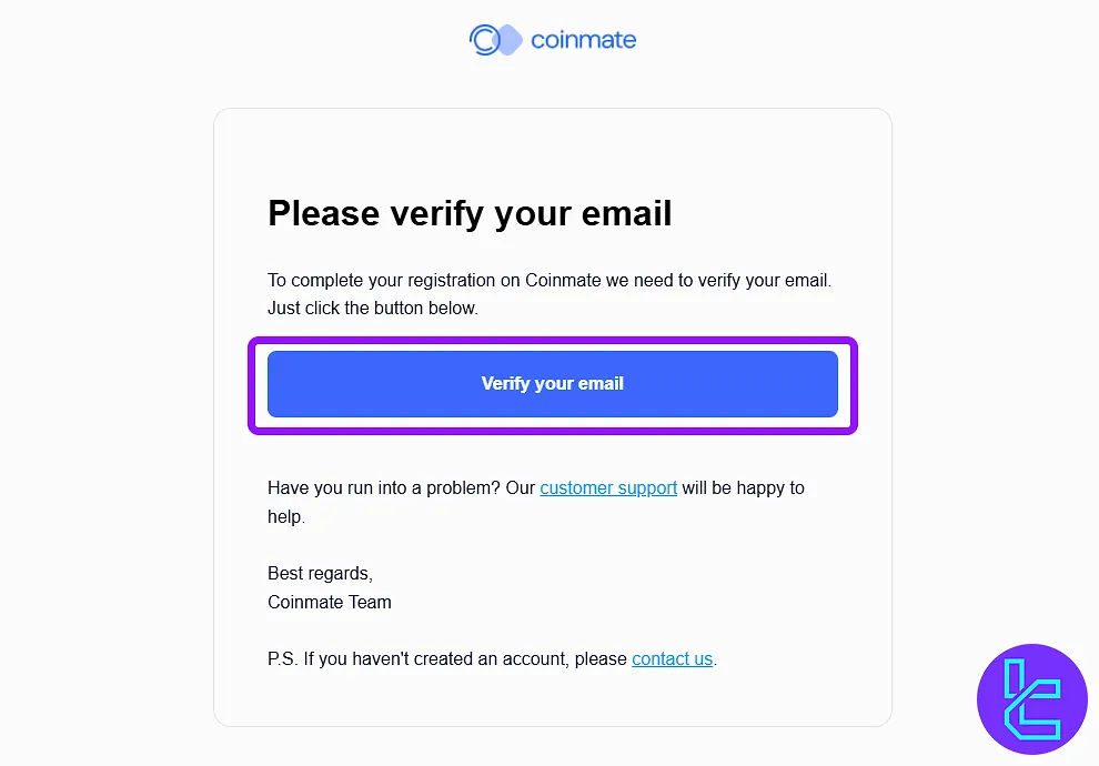 CoinMate email verification