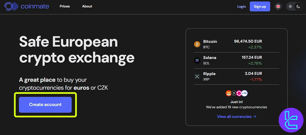 CoinMate registration