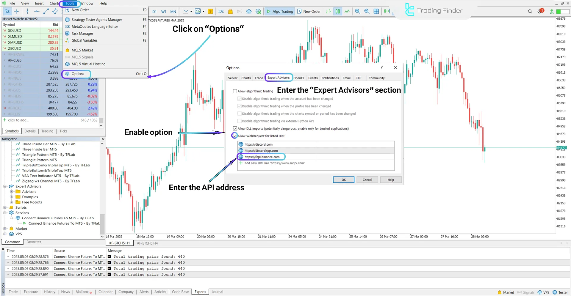 Connect Binance Futures Expert MT5 – Free – [Trading Finder] 1