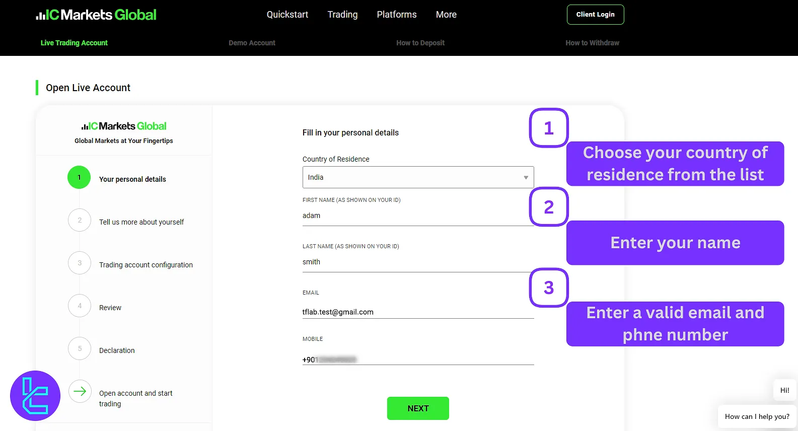 IC Markets registration