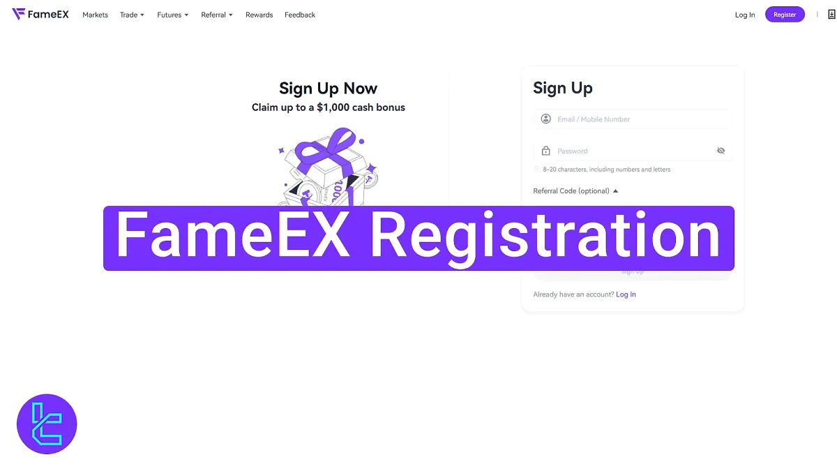 FameEX Registration 2025 [3-Step with Mandatory Email Verification]