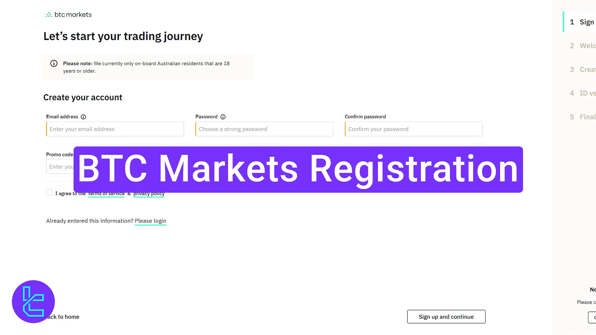 BTC Markets Registration 2025 [3-Step Instant Dashboard Access]