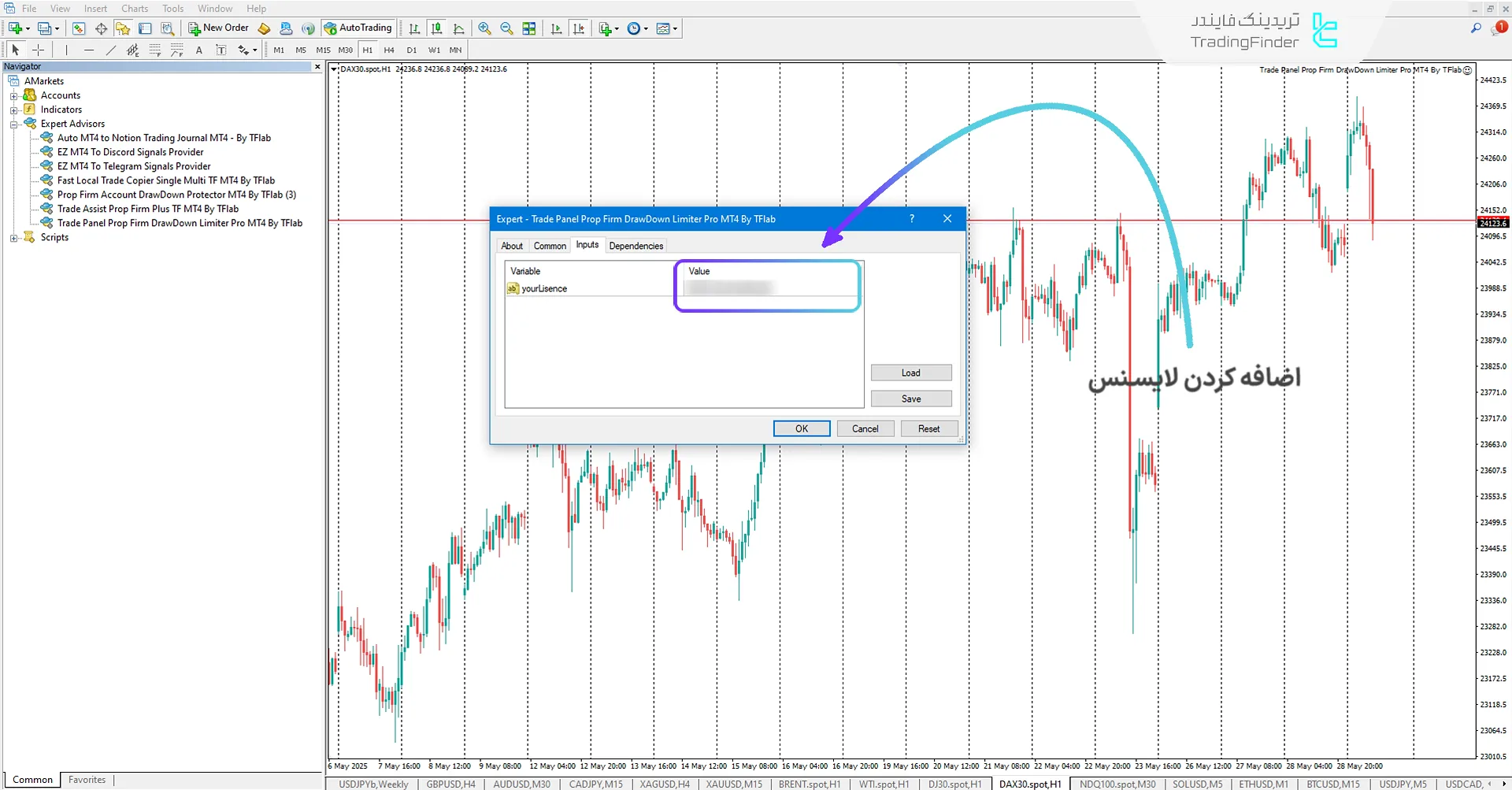 اکسپرت پنل معامله پراپ با محدود کننده دراودان (Trade Panel Prop Drawdown Limiter) متاتریدر 4 1