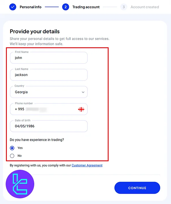 OctaFX Personal Information Form