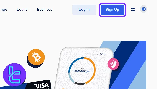 Sign-up option on the SpectroCoin home page