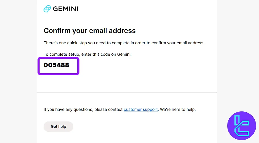Gemini email verification code