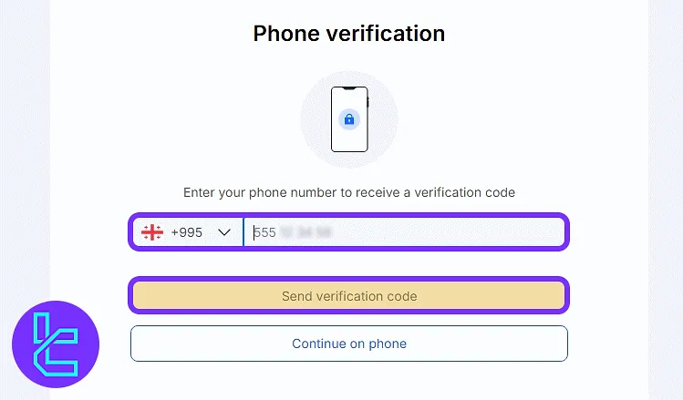 Mobile number verification in the WhiteBIT identity confirmation process