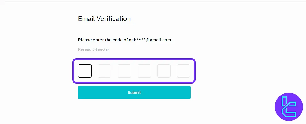 Email verification in BitMart