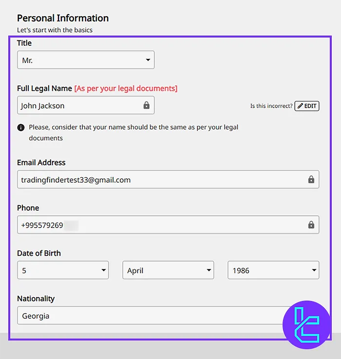 Axi Required Additional Details for Registration