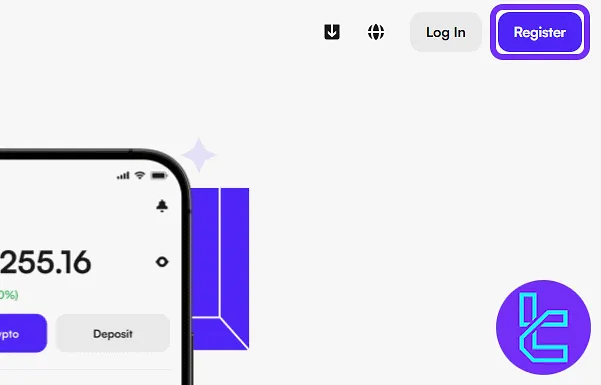 CoinW homepage interface for creating an account
