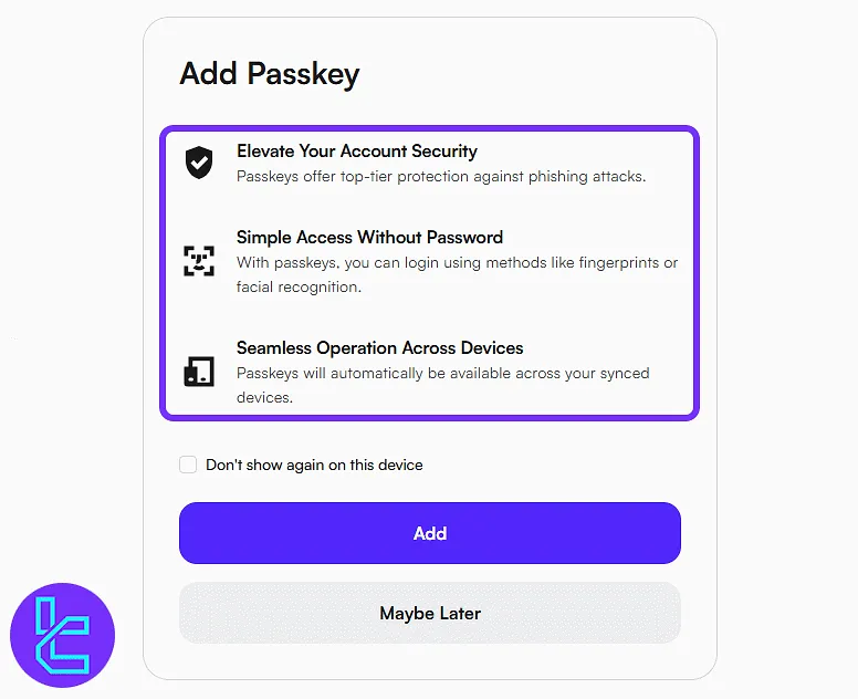 CoinW post-registration security enhancement with passkey login for multi-device login