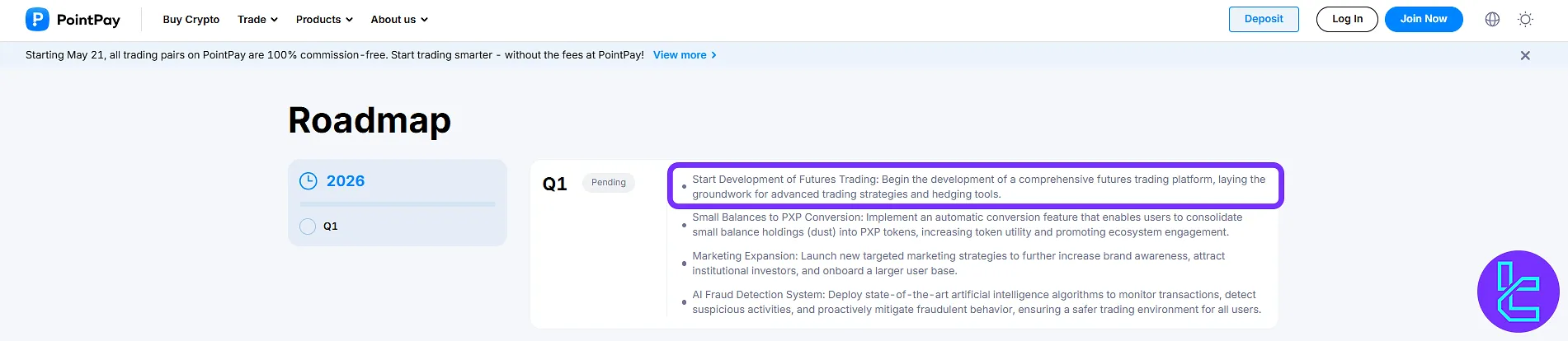 PointPay roadmap
