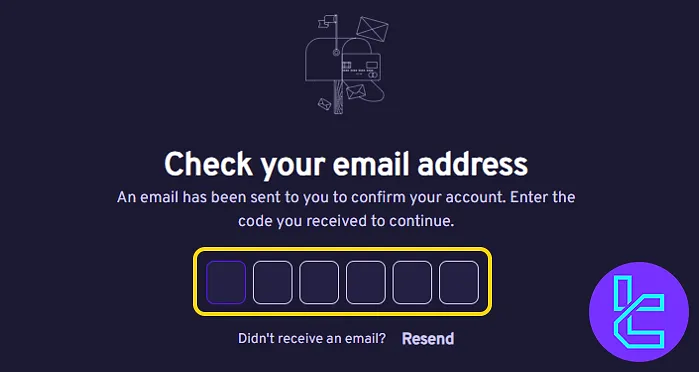 Paymium sign-up email verification form