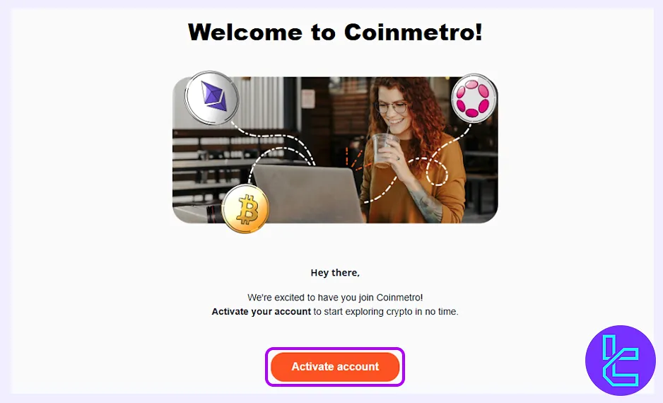 CoinMetro signup email activation link