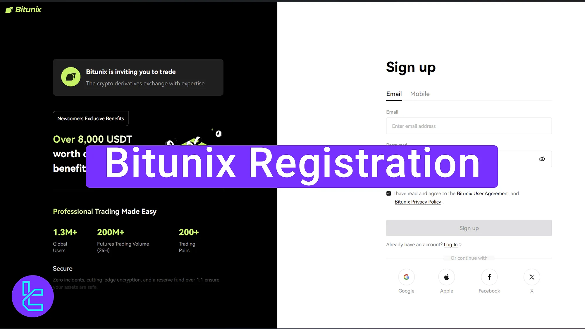 Bitunix Registration in 2025 [3 Easy Steps with Fast Email Verification]