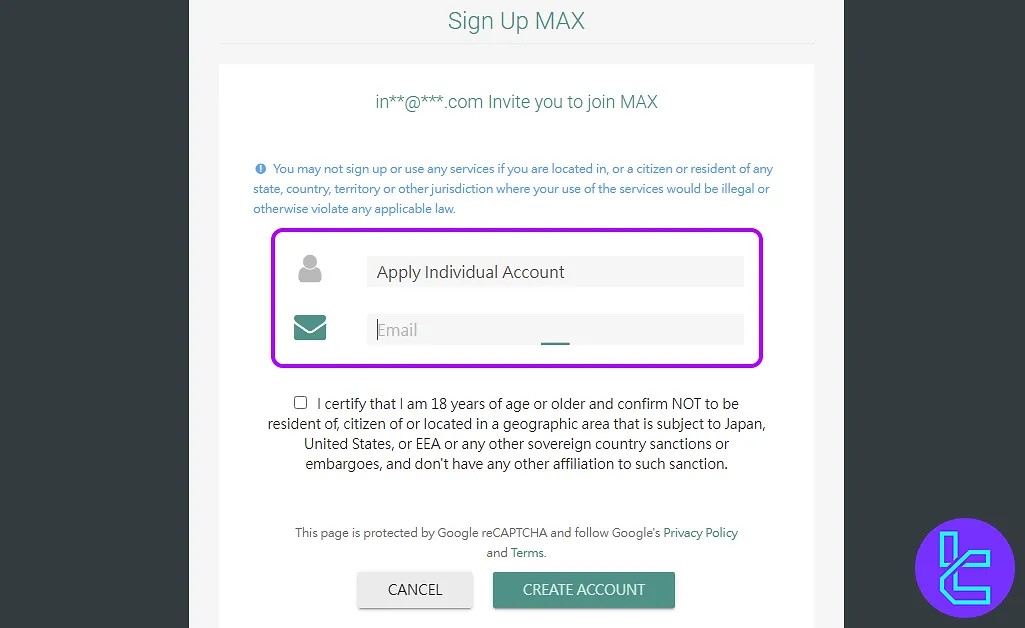MaiCoin signup form