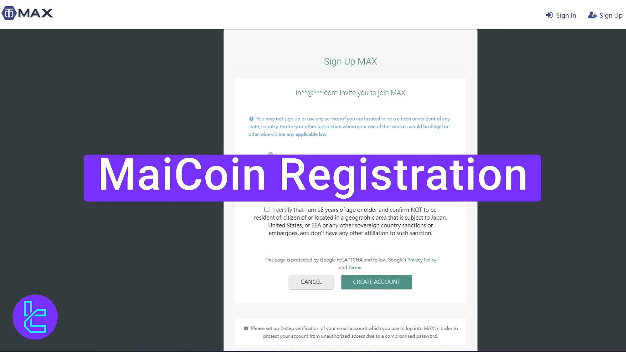MaiCoin signup process